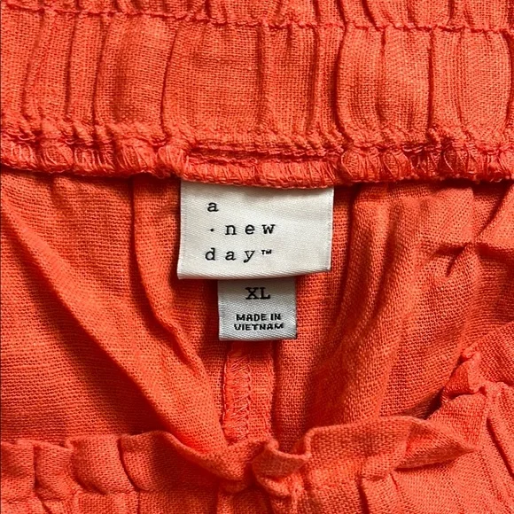 High Waist Orange Casual Shorts - Picture 2 of 4